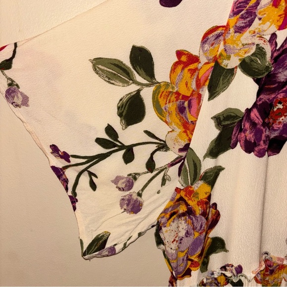 ODDI Babydoll Buttery Cream Large Floral Print Tunic Top Plus Size 3XL - Picture 11 of 15